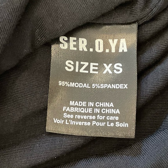 SER.O.YA Black Twist Front Long Sleeve Crop Top NEW - Picture 4 of 4